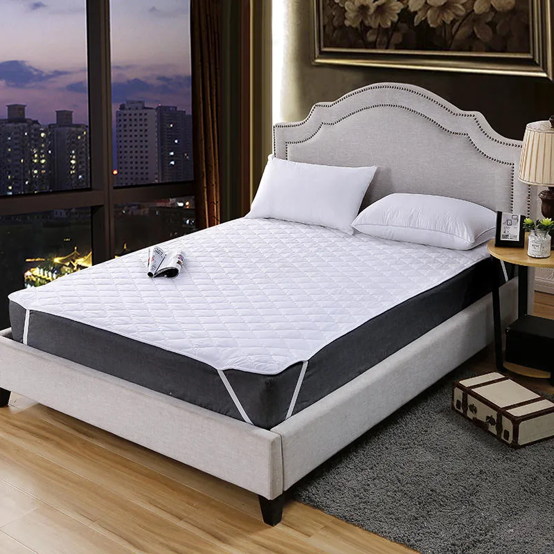 White Standard Size Stitch Bandage Hotel Mattress Protector by FNH